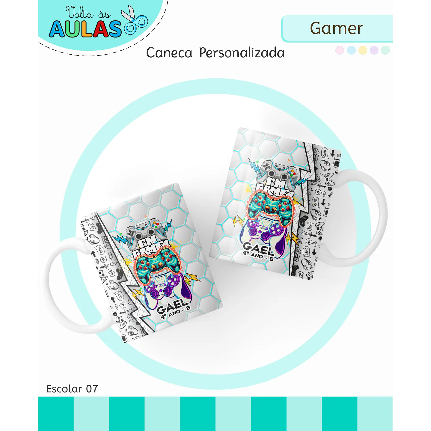 Kit Digital Encadernação e Etiquetas Gamer - Volta às Aulas 9
