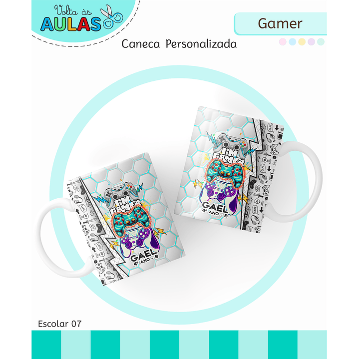 Kit Digital Encadernação e Etiquetas Gamer - Volta às Aulas 9