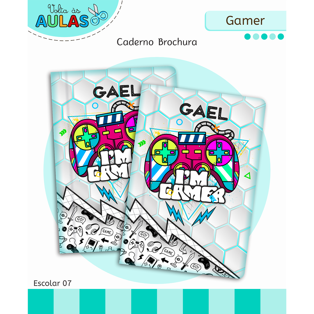 Kit Digital Encadernação e Etiquetas Gamer - Volta às Aulas 10