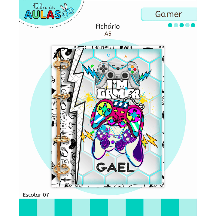 Kit Digital Encadernação e Etiquetas Gamer - Volta às Aulas 12