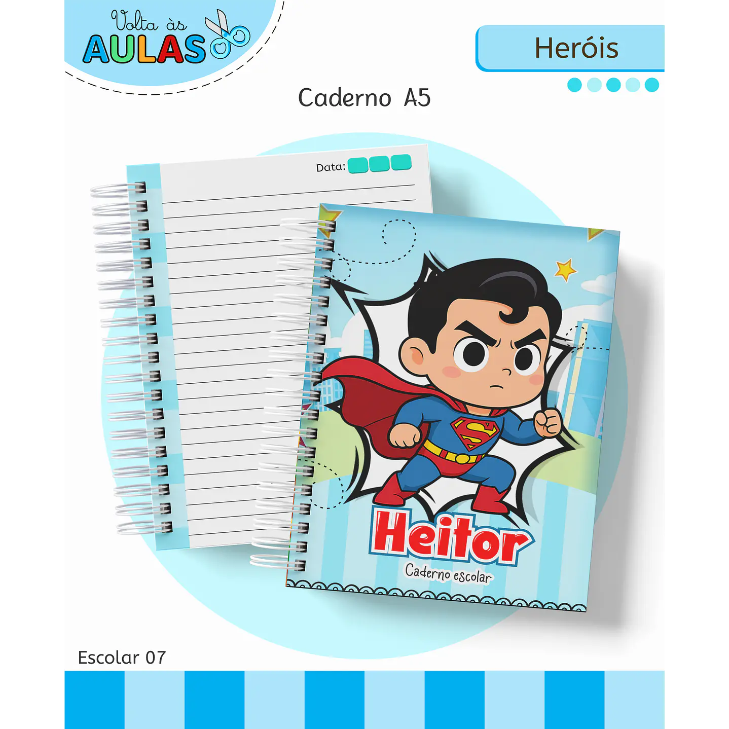 Kit Digital Encadernação e Etiquetas Super-Heróis - Volta às Aulas 3