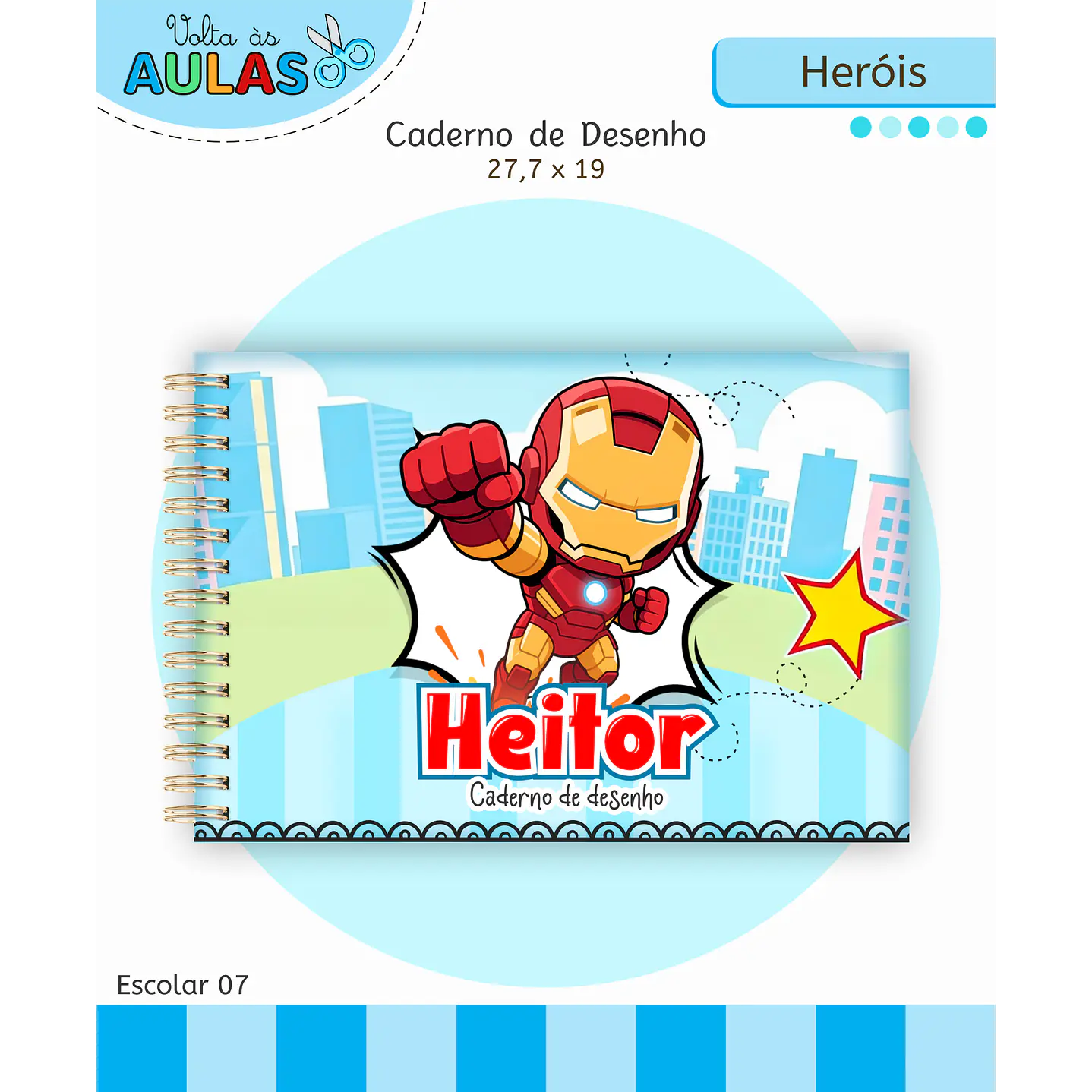 Kit Digital Encadernação e Etiquetas Super-Heróis - Volta às Aulas 4