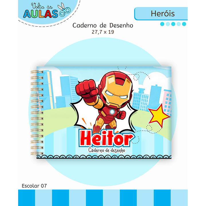 Kit Digital Encadernação e Etiquetas Super-Heróis - Volta às Aulas 4