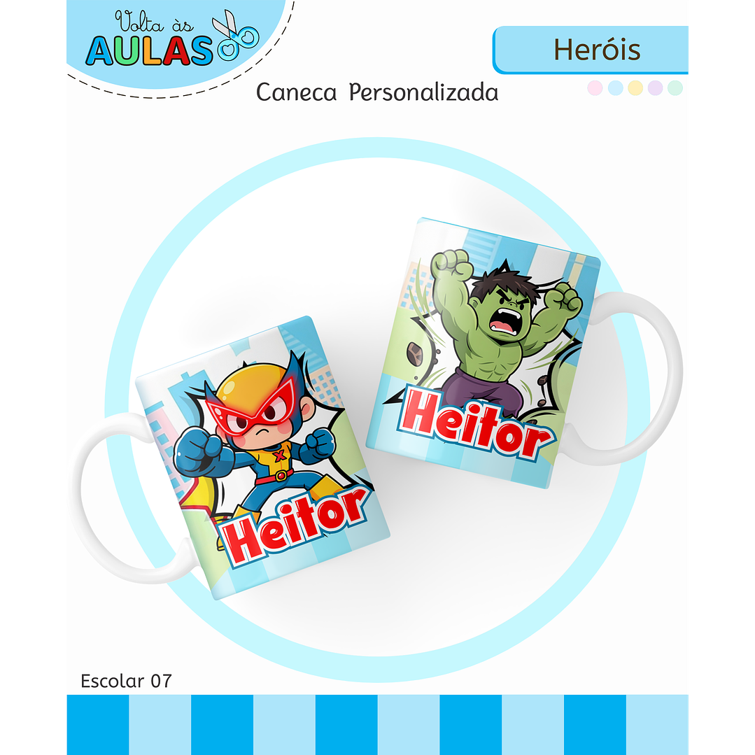 Kit Digital Encadernação e Etiquetas Super-Heróis - Volta às Aulas 5