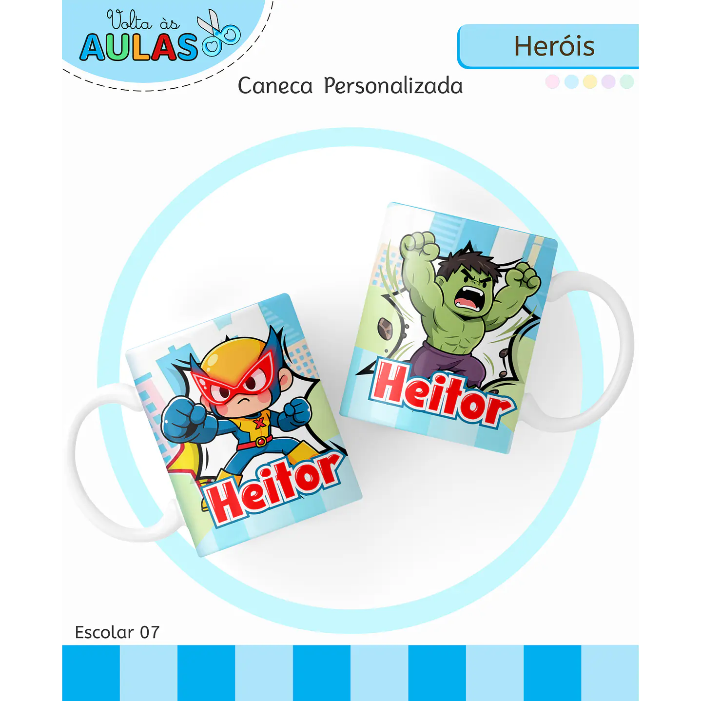 Kit Digital Encadernação e Etiquetas Super-Heróis - Volta às Aulas 5