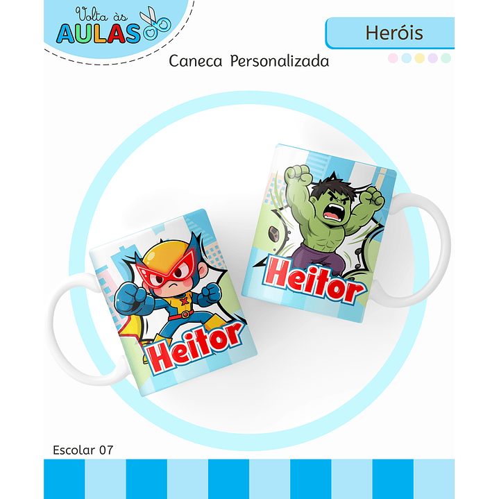 Kit Digital Encadernação e Etiquetas Super-Heróis - Volta às Aulas 5