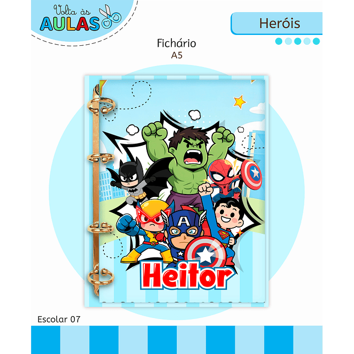 Kit Digital Encadernação e Etiquetas Super-Heróis - Volta às Aulas 7