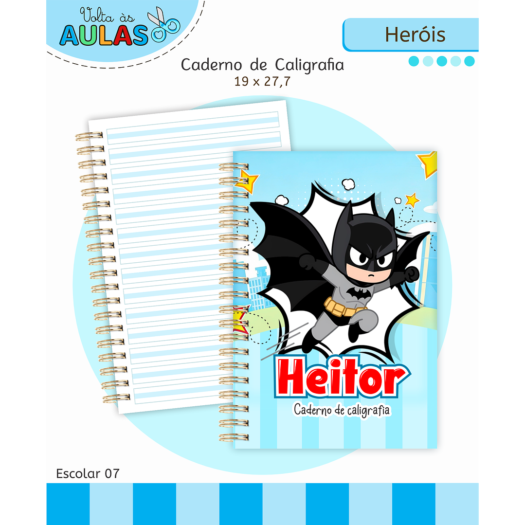 Kit Digital Encadernação e Etiquetas Super-Heróis - Volta às Aulas 9