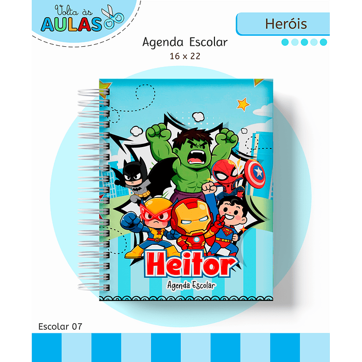 Kit Digital Encadernação e Etiquetas Super-Heróis - Volta às Aulas 11