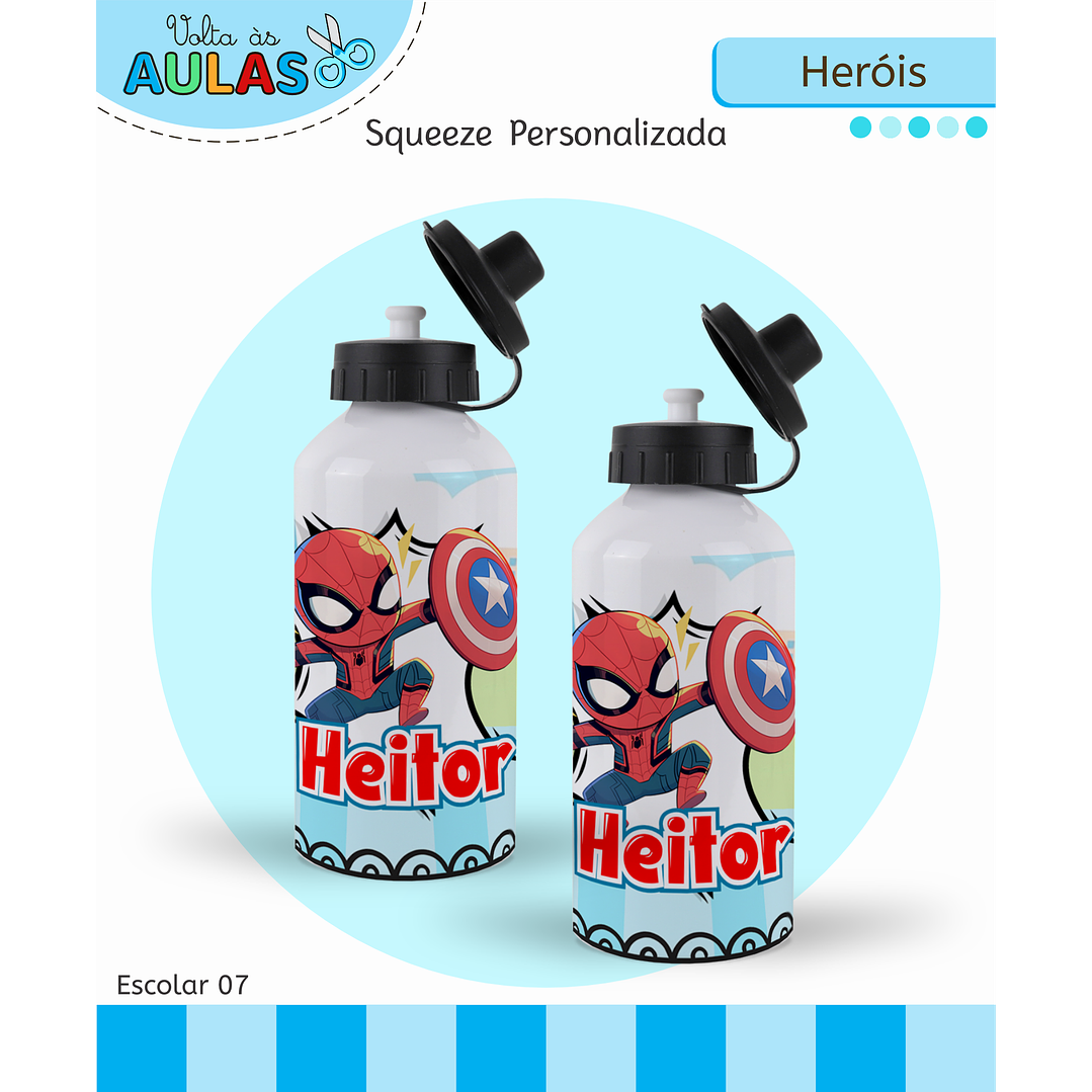 Kit Digital Encadernação e Etiquetas Super-Heróis - Volta às Aulas 12