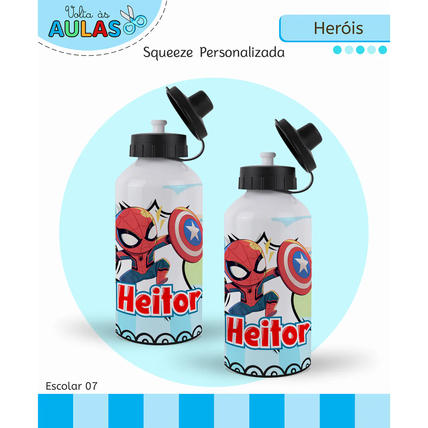 Kit Digital Encadernação e Etiquetas Super-Heróis - Volta às Aulas 12
