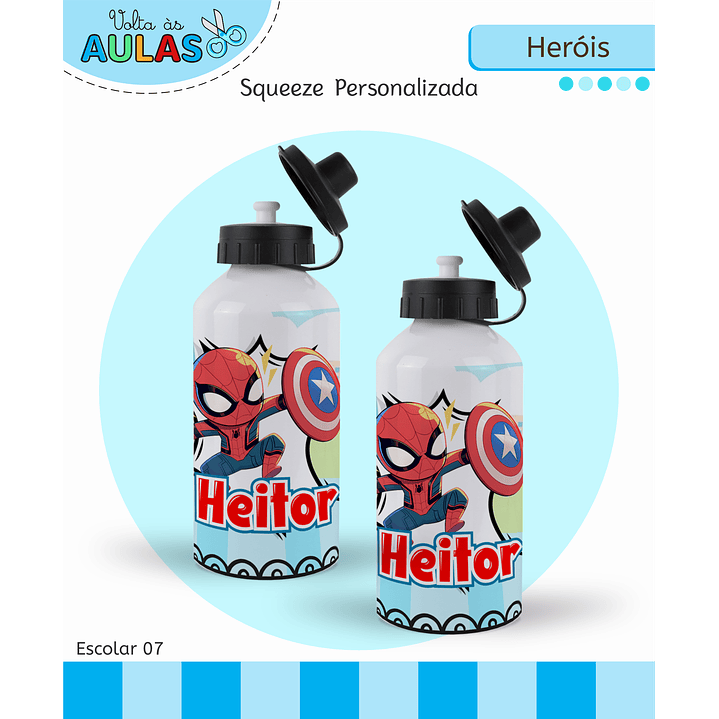 Kit Digital Encadernação e Etiquetas Super-Heróis - Volta às Aulas 12