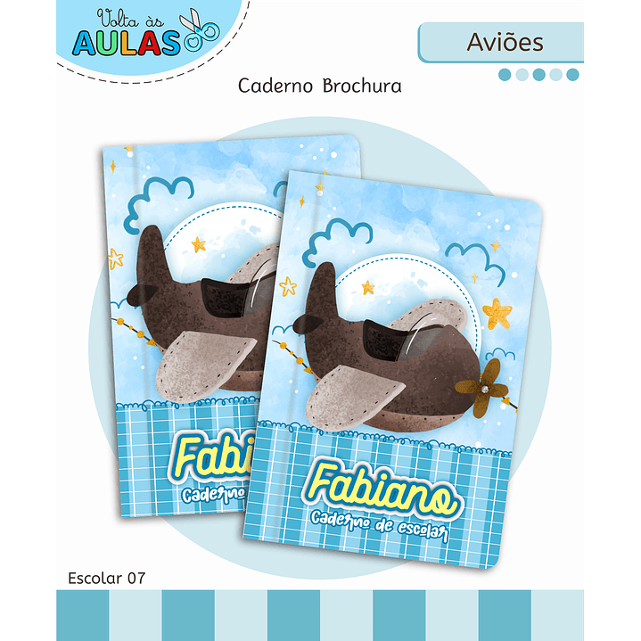 Kit Digital Encadernação Aviões Fofos - Volta às Aulas 9