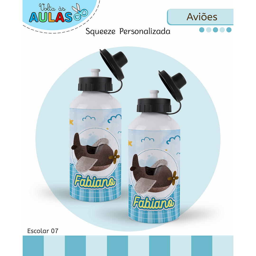 Kit Digital Encadernação Aviões Fofos - Volta às Aulas 11