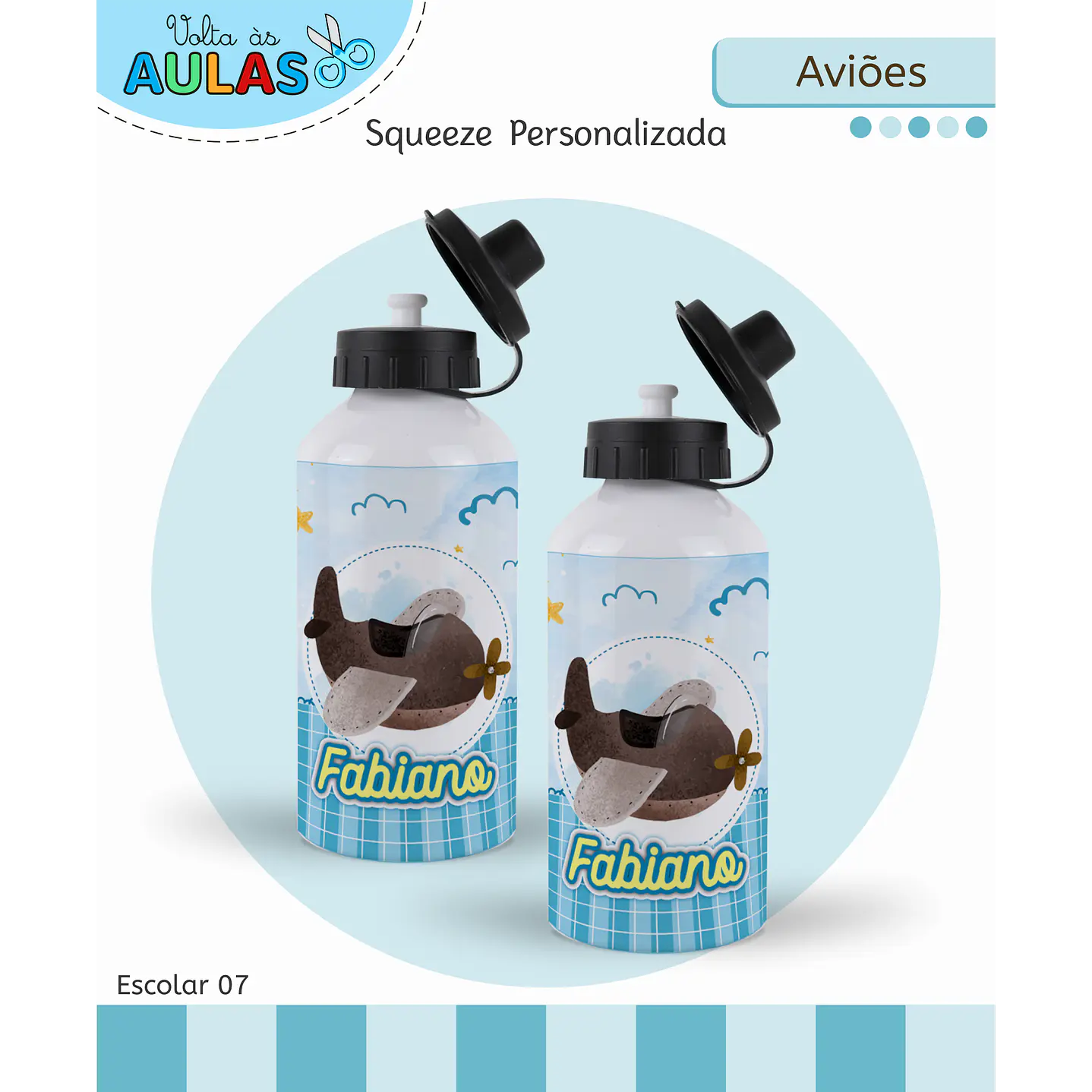 Kit Digital Encadernação Aviões Fofos - Volta às Aulas 11