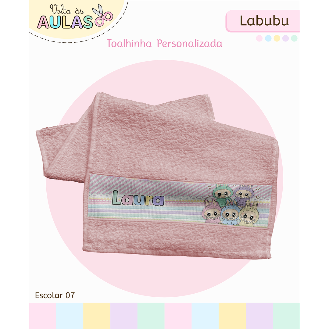 Kit Digital Encadernação Labubu Rosa - Volta às Aulas 4