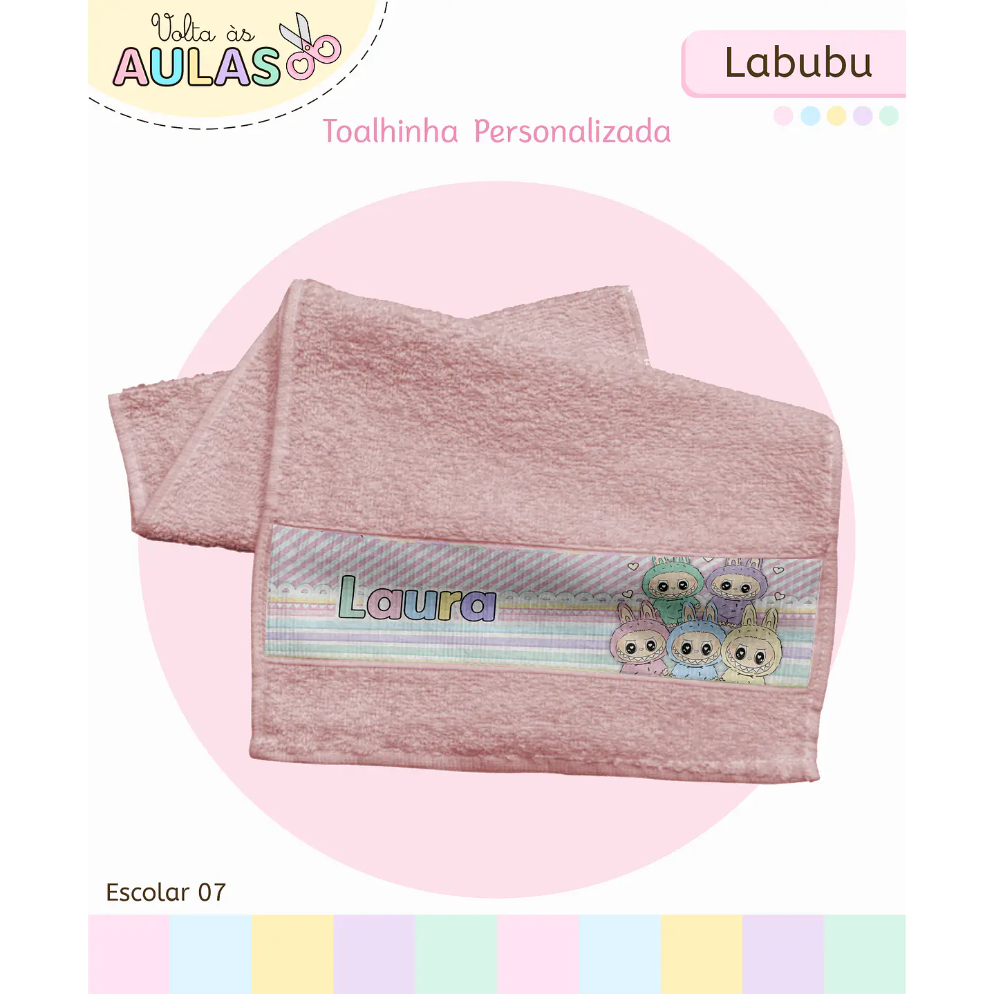Kit Digital Encadernação Labubu Rosa - Volta às Aulas 4