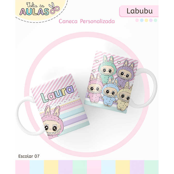 Kit Digital Encadernação Labubu Rosa - Volta às Aulas 9