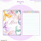 Kit Digital Encadernação e Etiquetas Sereia Aquarela - Volta às Aulas - Thumbnail 5
