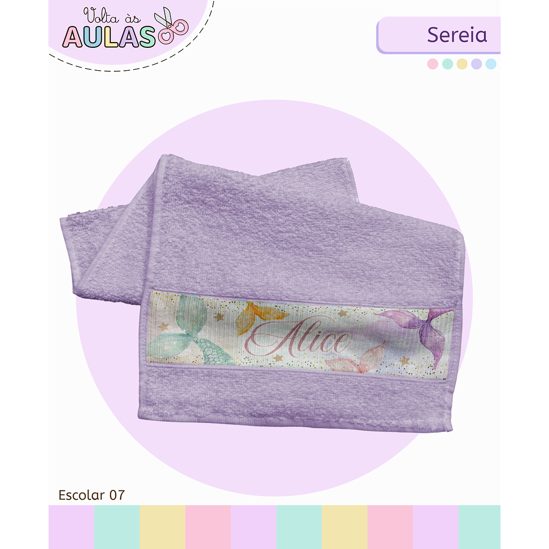 Kit Digital Encadernação e Etiquetas Sereia Aquarela - Volta às Aulas 7