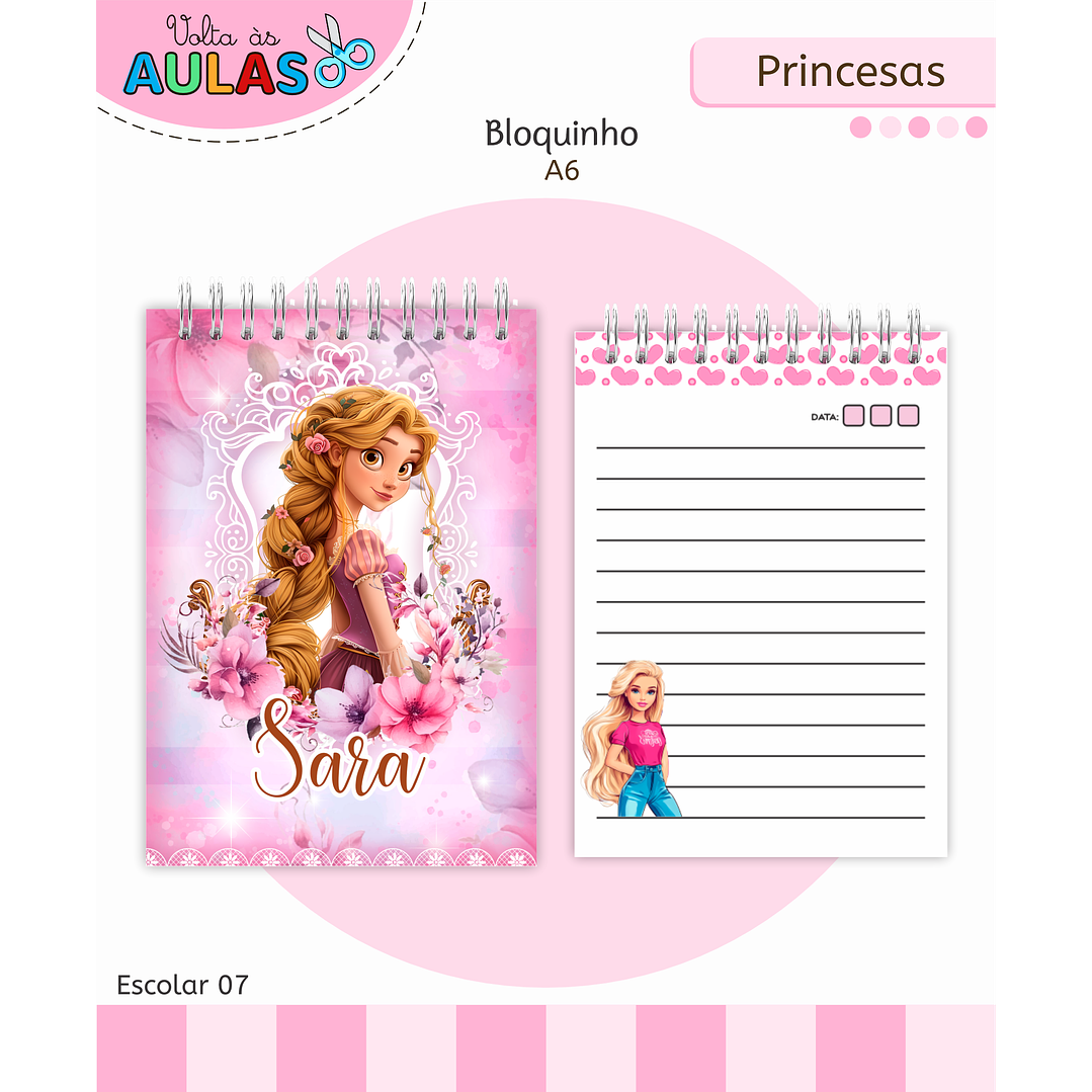 Kit Digital Encadernação Princesas – Volta às Aulas 2