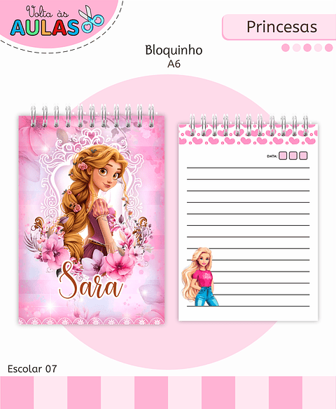 Kit Digital Encadernação Princesas – Volta às Aulas