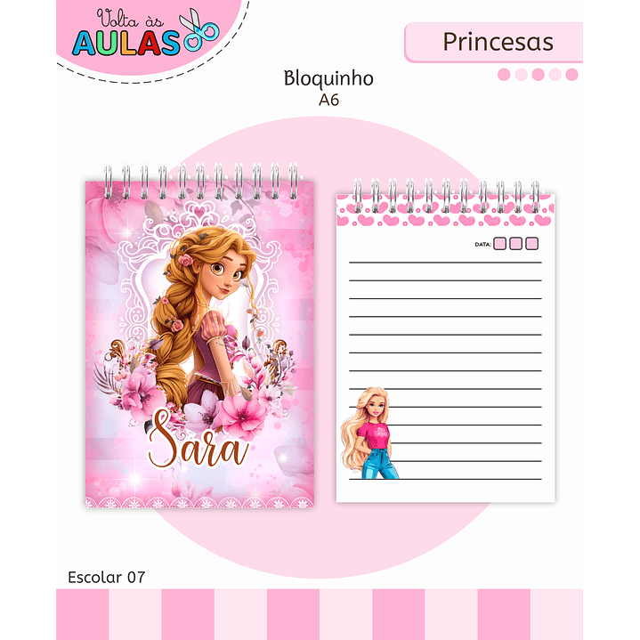 Kit Digital Encadernação Princesas – Volta às Aulas 2