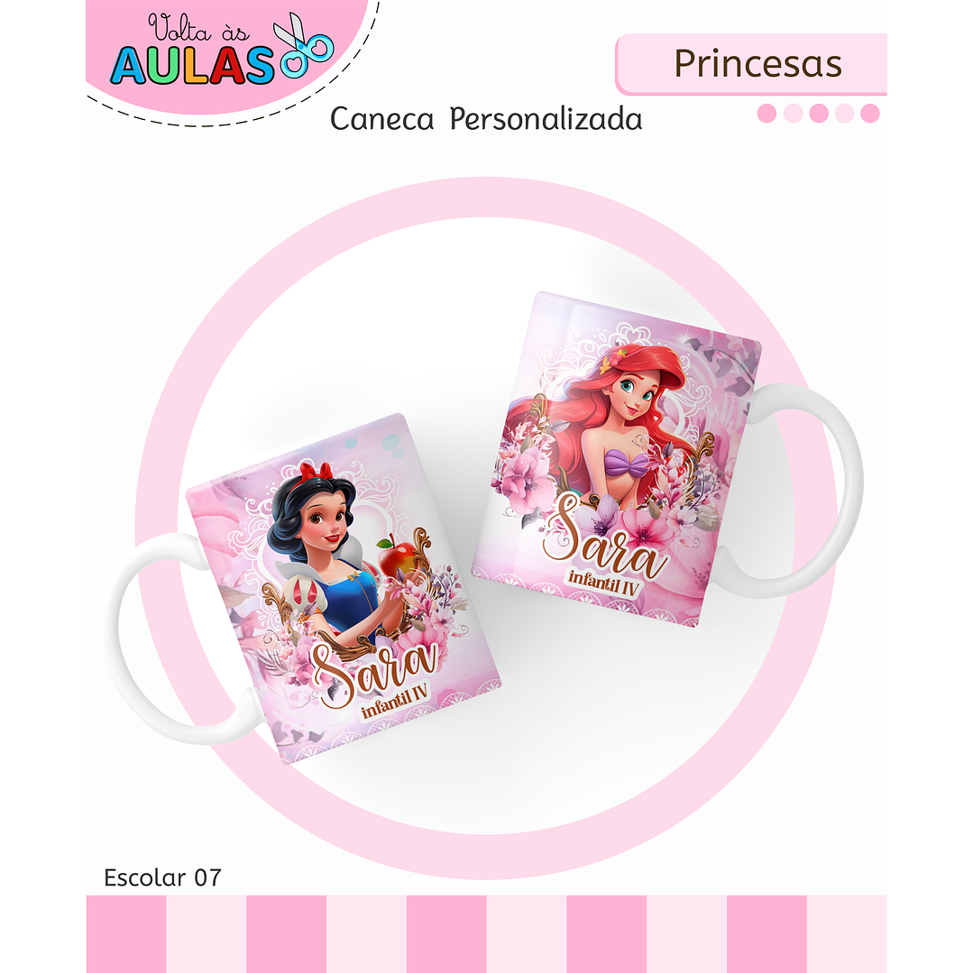 Kit Digital Encadernação Princesas – Volta às Aulas 3