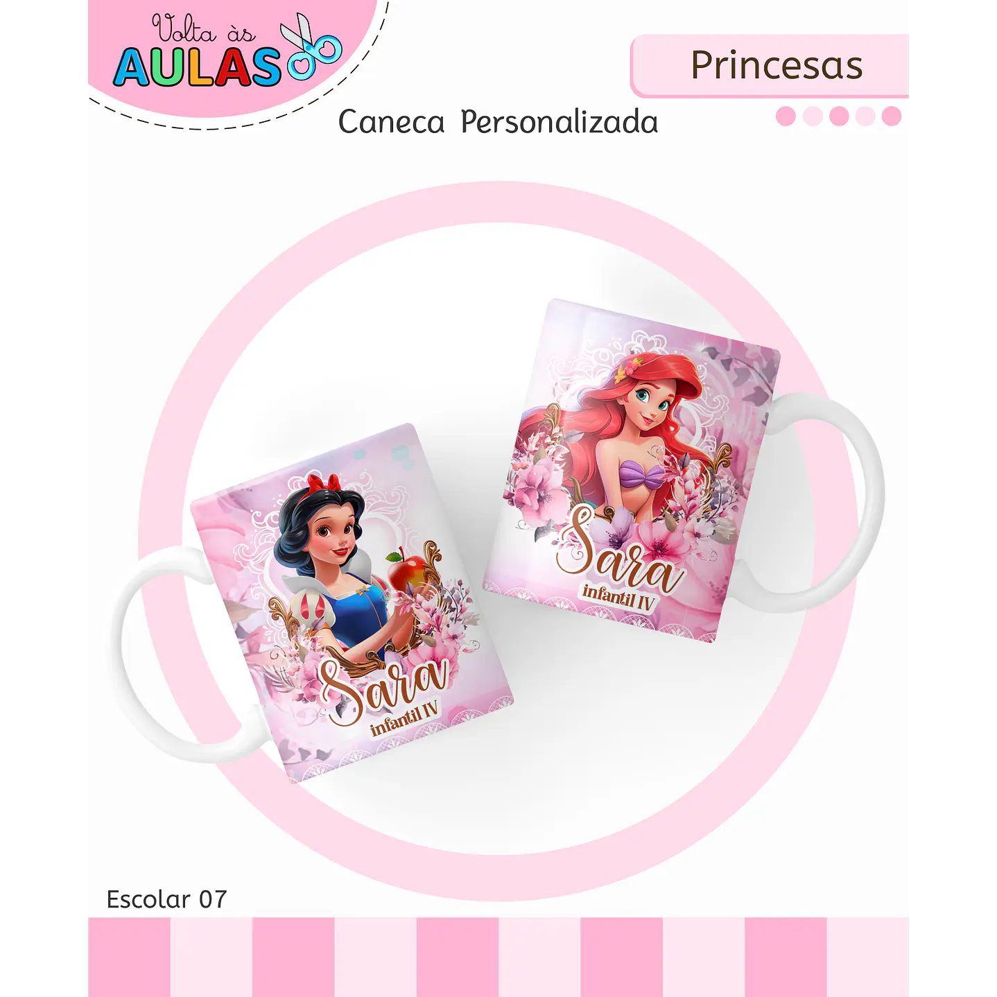 Kit Digital Encadernação Princesas – Volta às Aulas 3
