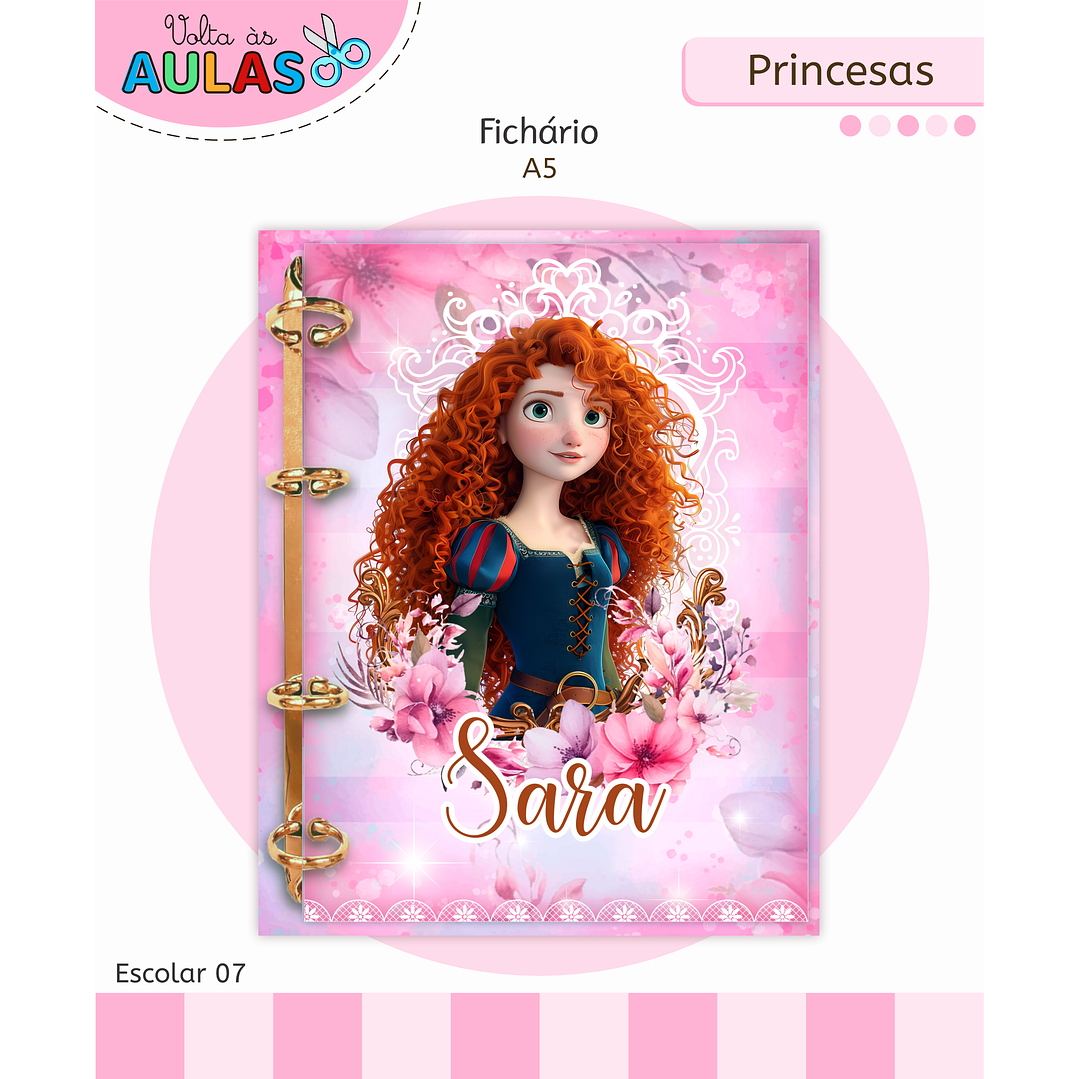 Kit Digital Encadernação Princesas – Volta às Aulas 4