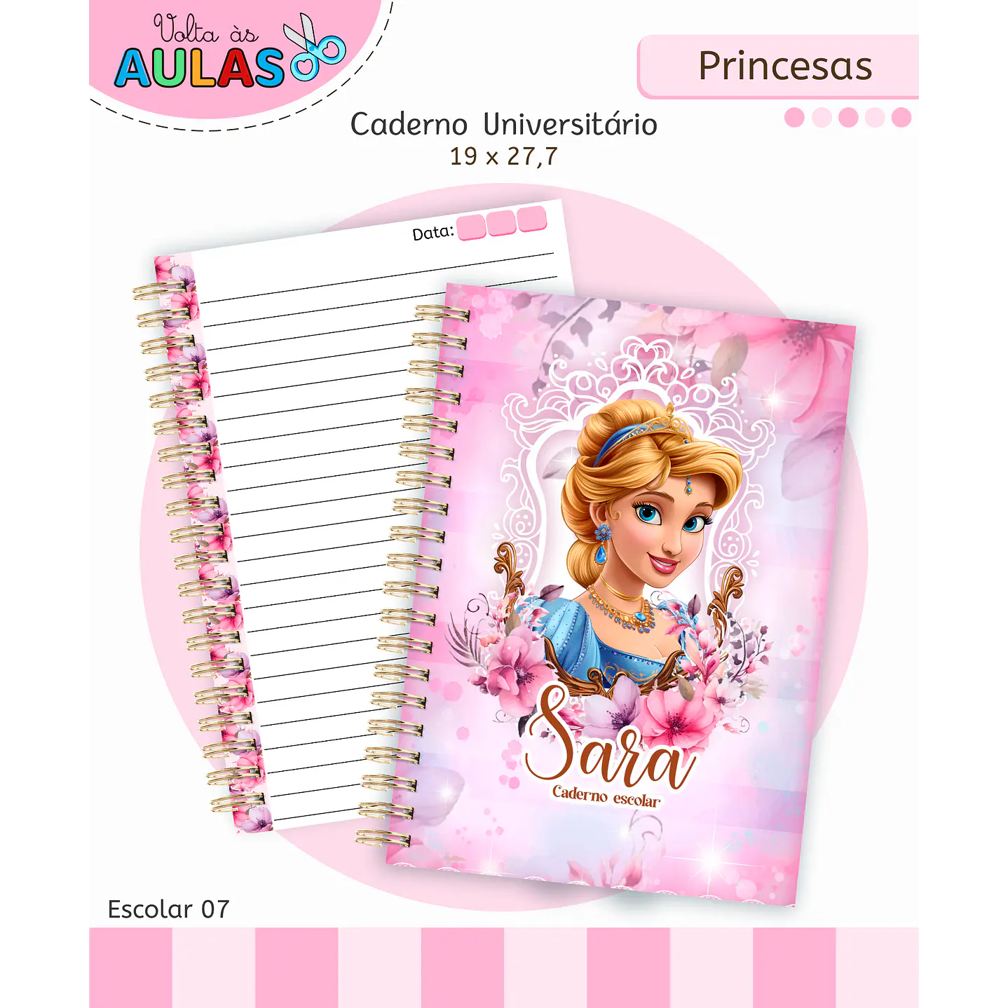 Kit Digital Encadernação Princesas – Volta às Aulas 8