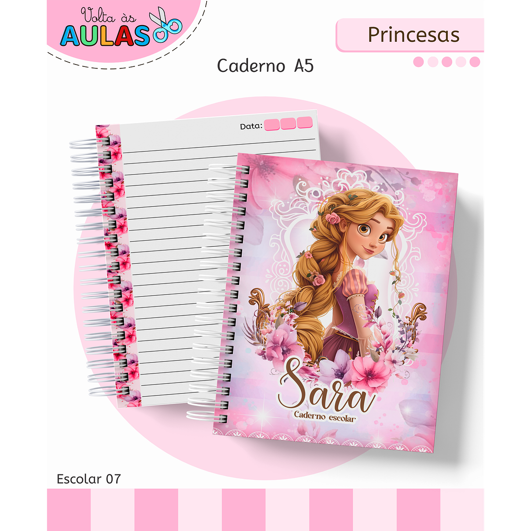 Kit Digital Encadernação Princesas – Volta às Aulas 9