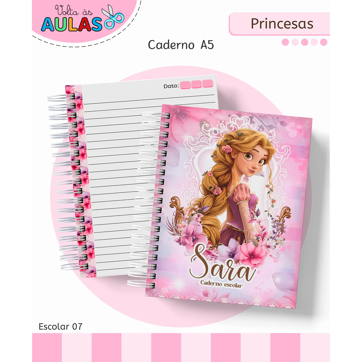 Kit Digital Encadernação Princesas – Volta às Aulas 9