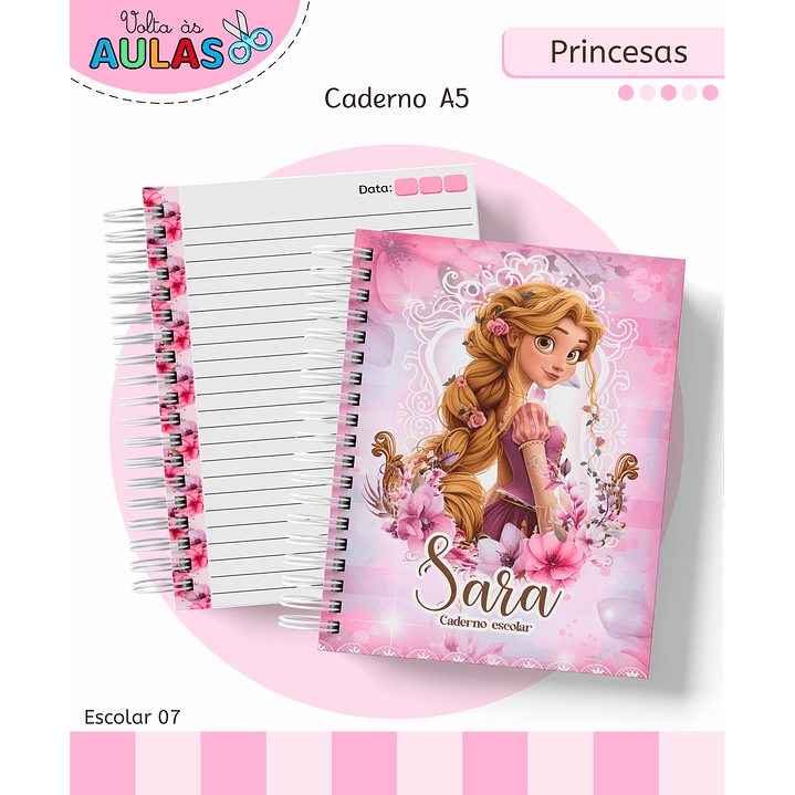 Kit Digital Encadernação Princesas – Volta às Aulas 9