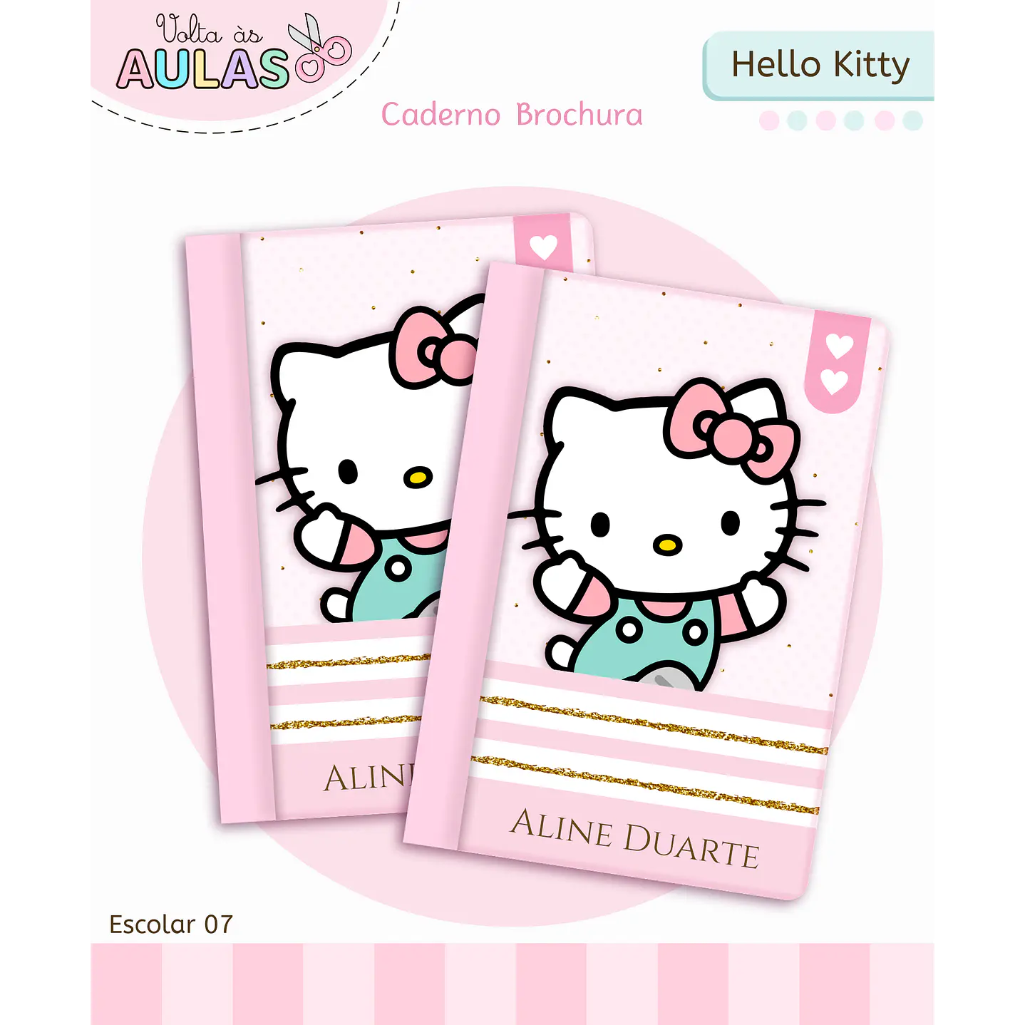 Kit Digital Encadernação Hello Kitty - Volta às Aulas 2