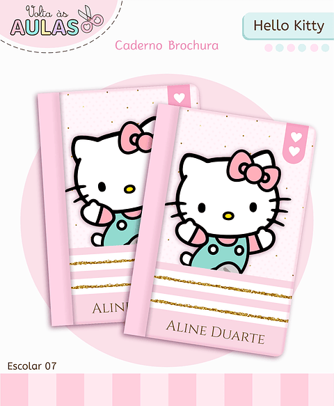 Kit Digital Encadernação Hello Kitty - Volta às Aulas