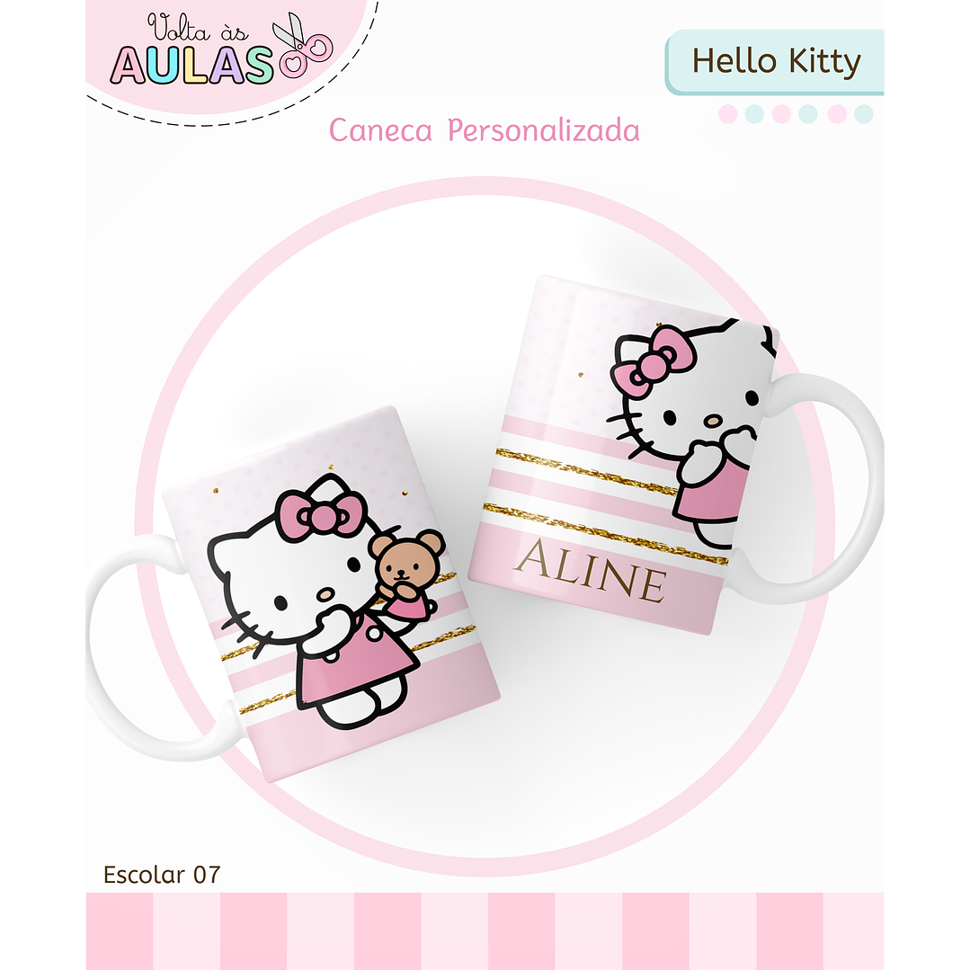 Kit Digital Encadernação Hello Kitty - Volta às Aulas 5