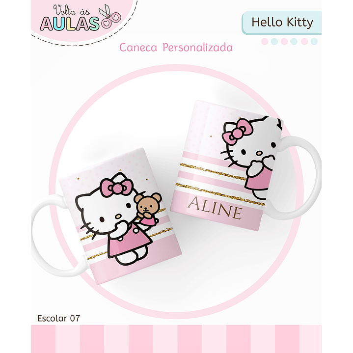 Kit Digital Encadernação Hello Kitty - Volta às Aulas 5