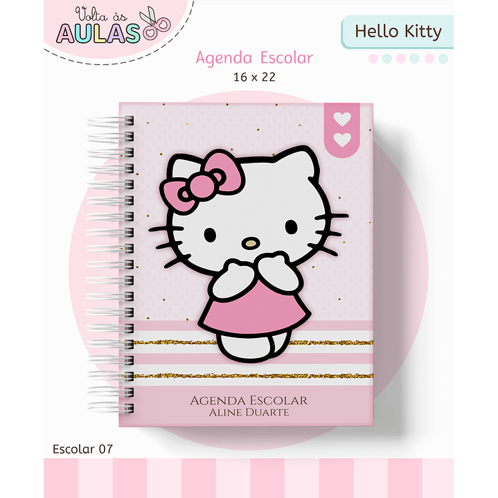 Kit Digital Encadernação Hello Kitty - Volta às Aulas 12