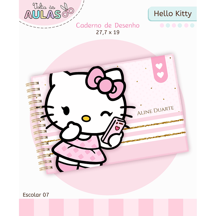 Kit Digital Encadernação Hello Kitty - Volta às Aulas 13