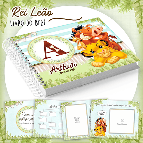 Kit Digital Caderneta e Livro do Bebê Rei Leão