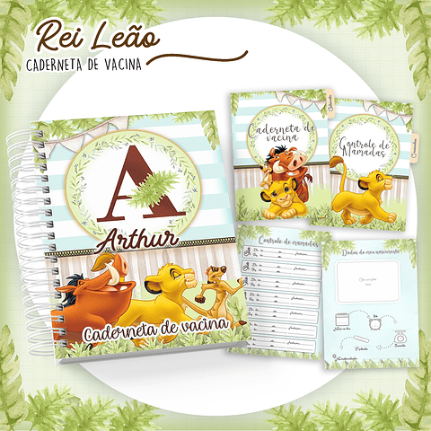 Kit Digital Caderneta e Livro do Bebê Rei Leão
