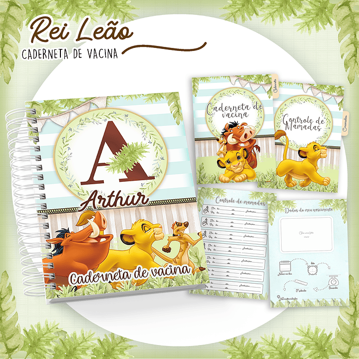 Kit Digital Caderneta e Livro do Bebê Rei Leão 1