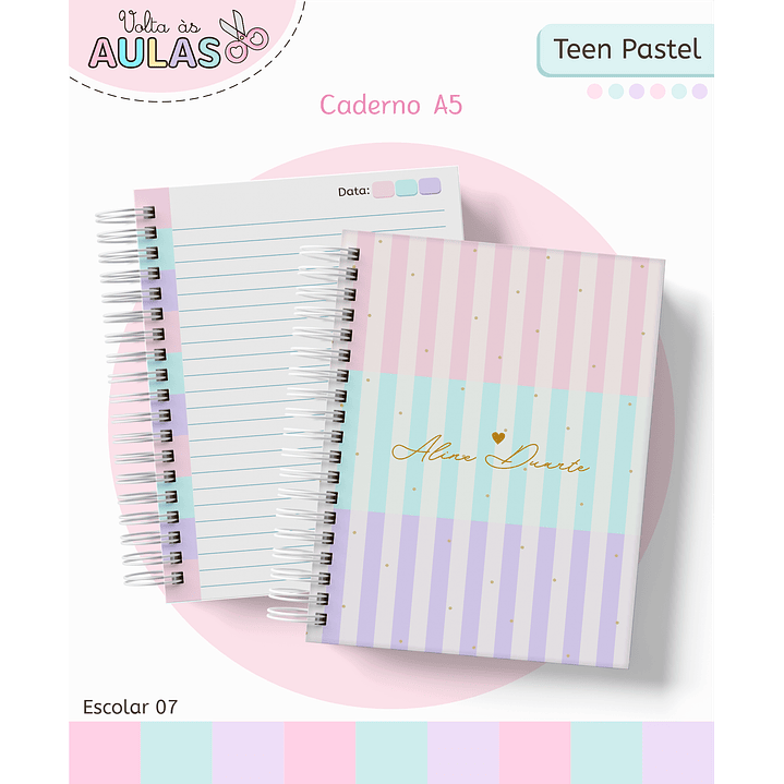 Kit Digital Encadernação Teen Pastel – Volta às Aulas 1