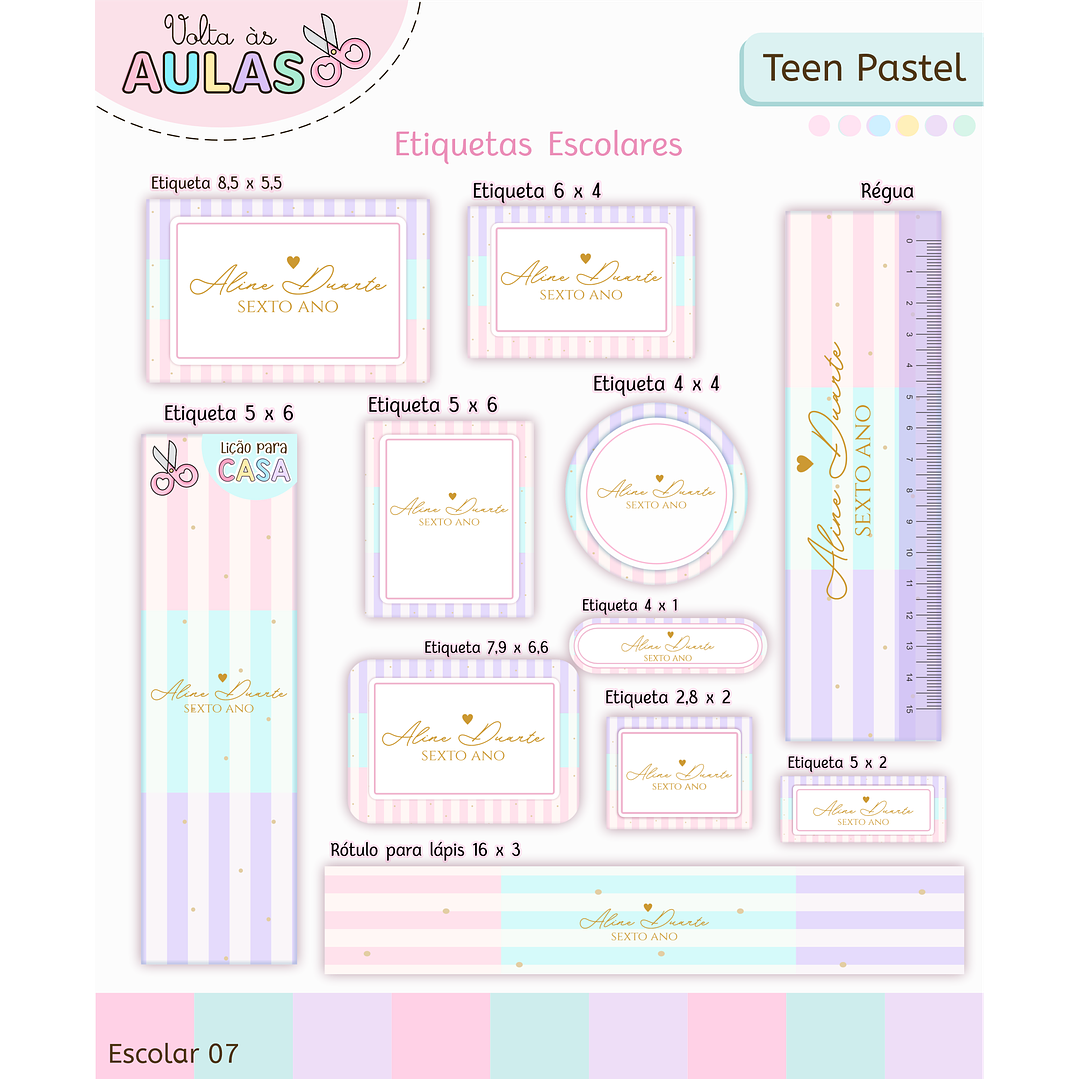 Kit Digital Encadernação Teen Pastel – Volta às Aulas 2