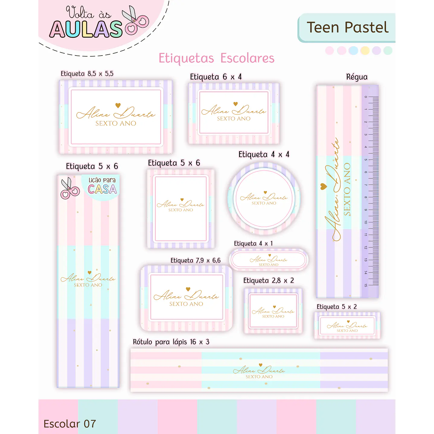 Kit Digital Encadernação Teen Pastel – Volta às Aulas 2