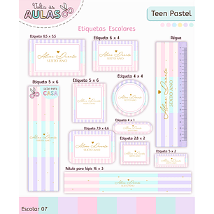 Kit Digital Encadernação Teen Pastel – Volta às Aulas