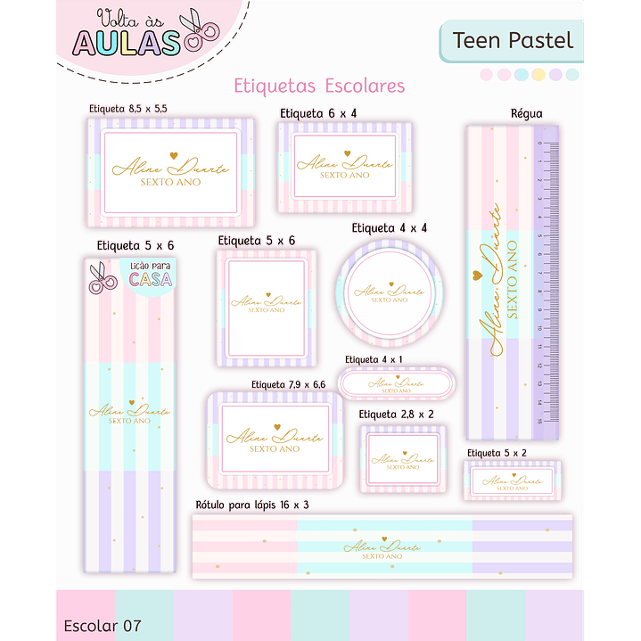 Kit Digital Encadernação Teen Pastel – Volta às Aulas 2