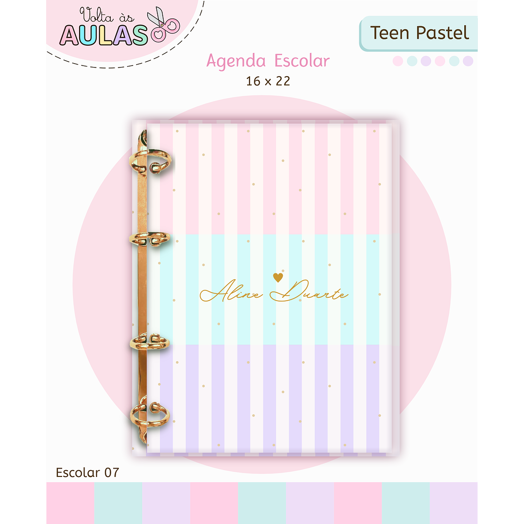 Kit Digital Encadernação Teen Pastel – Volta às Aulas 3