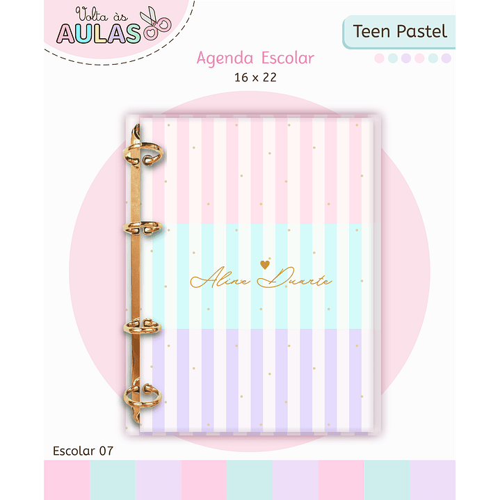 Kit Digital Encadernação Teen Pastel – Volta às Aulas 3
